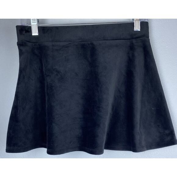 2 Pc Juicy Couture Sz S Black Velour Y2K Full Zip SS Top Pull On Twirl Skirt Seq - Picture 6 of 13